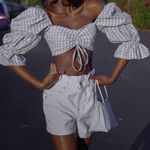 ASOS Puffy Sleeve Crop Top Tan Size XS Photo 0
