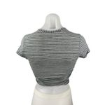 Lululemon All It Takes Gray Striped Ruched Short Sleeve Crop Tee T Photo 1
