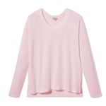 Pj Harlow Frankie Rib Knit High Low Sweatshirt Blush Pink Pajama Top Small Photo 1
