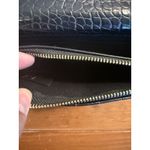 Bebe  Fabiola Stamped Crocodile Faux Leather Crossbody Small Handbag Black Gold Photo 5