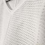 Liz Claiborne  100% Cotton Crochet Open Knit Short Sleeve Sweater White Nautical Photo 3