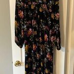 Natural Life Rowan Black Floral Side Slit Midi Maxi Dress Sz S Photo 0