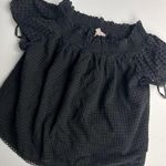 Nanette Lepore Black Off the Shoulder Eyelet Blouse Top Photo 0