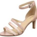 Clarks Semi Formal Pink Sparkly Heels Open Toed Buckle Sandals Women's Size 9 Photo 1