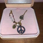 Juicy Couture Retro  Pam & Gela Gold Safety Pin Dove Peace Sign Necklace Photo 0