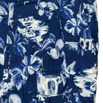 Loft Pull On Wide Leg Corfu Weekend Linen Blend Blue Floral Flowy Pants L 760946 Photo 5