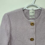 St. John Womens Blazer Small Purple Knit Cashmere Wool Gold Button Jacket Pocket Photo 4