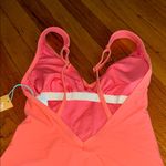 Kona Sol  Pink One Piece Swimsuit V-Neck Wide Straps Photo 3