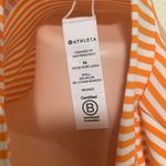 Athleta  striped orange & white cropped sleeveless shirt top woman size MEDIUM Photo 4