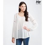 Tokyo Darling ✨ Women's Natural Sheer Long Sleeve Peasant Top✨ Photo 2