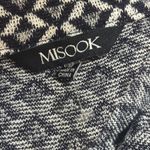 Misook  Womens Black White Open Front‎ Cardigan Sweater Medium Photo 2