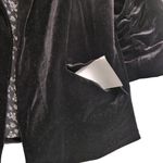 Baltic Born Brinton Velvet Blazer Black Ruched Sleeves Open Front Chic M (est) Photo 2