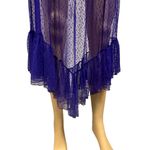 Vintage Blue Violet Lace Mesh Ruffled Spag Strap Padded Slip Dress Chemise M Purple Size M Photo 7