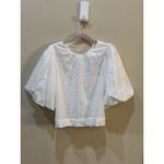 joe's jeans New  Eyelet‎ Puff Sleeve Top Size Small White Collection Photo 1