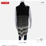 Sioni Black and White Striped Long Sweater Vest | Women’s Size Large Photo 10