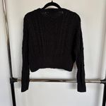 Ralph Lauren Denim & Supply Black Cableknit Boxy Crewneck Sweater Small Photo 2