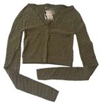 Free People Movement Gone Adrift Long Sleeve Crop Top Secret Moss Green Small Photo 0