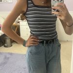 Blue Square Neck Tank Top Photo 0