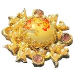 Antique Victorian Porcelain Courting Couple Brooch Gold Photo 4