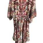 Nurture Dress Womens Medium Multicolor Bohemian VNeck Paisley Festival Hippie Green Photo 2