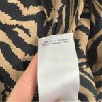Ganni Printed Crepe Wrap Blouse Tannin Size 34 Zebra Photo 9