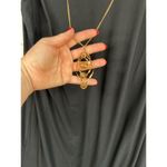 R & M Richards Black Printed Collar Necklace Detail Sleeveless Tunic Dress Sz 12P Photo 4