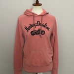 Harley Davidson Sweatshirt Hoodie Embroidered Motorcycle Pink Coral Tan Black Photo 0