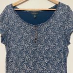 Ralph Lauren  Floral Paisley Midi Dress Size Large Blue Cotton Ruffle Photo 1