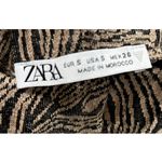 ZARA Jacquard Brown Black Button Down Shirt Wide Pants Photo 5