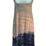 cupio Shades of Blue White Tie Dyed Flare Sleeveless Midi Dress Size Small Photo 0