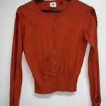 CAbi  #3123 Womens Orange Lace Cut Out Sleeve Button Up Cardigan Sweater Size XS Photo 0