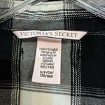 Victoria's Secret Black White Buffalo Plaid Flannel Nightgown Sleep Shirt Small Photo 1