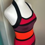 EXPRESS New Striped Curve Hugging Bodycon Sleeveless Midi Halter Dress Photo 1