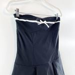 Saints Strapless Bow Contrast Mini Pleated Dress Black White Medium Photo 4