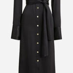 J.Crew  Drapey Shirt Dress in Luster Crepe Black Size 12 Holiday Party Cocktail Photo 0