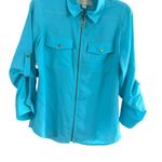 MICHAEL Michael Kors Blue Button Down Shirt Size M Photo 7