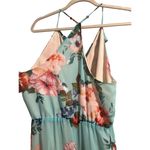 Lavender Brown Blue Floral High Low Spaghetti Strap Dress Sz. M Photo 6
