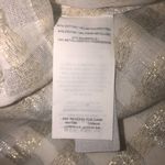 J.Crew Metallic White Gold Silver Checked Popover Top Blouse Size 00 Coastal Photo 7