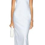 Majorelle NEW NWT Libbie Halter Lace Trim Maxi Gown In Light Blue Photo 0