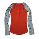 Aeropostale Y2K Womens Orange Gray Raglan Long Sleeve Henley Shirt Top L G Photo 1