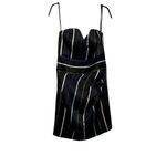 Emporio Armani NWT Draped Metallic-Stripe Strapless Dress Black Size IT 40/US 4 Photo 3