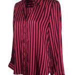 The Kooples Taiana Red & Black Striped Viscose Blouse – Women’s FR 2 (US Medium) Photo 0