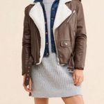 Pistola Blaine Sherpa Collar Moto Jacket Brown Vegan Leather Size Small Photo 1