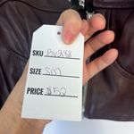 Rehab Lab NWT Brown Faux Leather Long Statement Sleeve Crop Top Size Small Photo 8