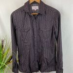 Panhandle Gray & Black Print Pearl Snap Long Sleeve Western Cowgirl Rodeo Top Photo 0