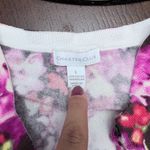 Charter Club  Pink and Purple Floral Cardigan size L Photo 3
