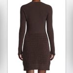 Rebecca Taylor NWT Velvet Textured Mini Dress Long Sleeve Chocolate Cocoa sz L Photo 2