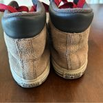 Converse EUC All Star Leather High-Top Sneakers - Beige with Red Laces Size 5 Photo 2