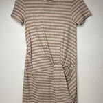 Hem & Thread Cotton Jersey Dress Womens Size Small Stripe Rouched Y2K Teen New Photo 0