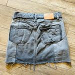 Frame $345  DENIM Nouveau Le Mix Mini Skirt in Ash Mix Distressed Size 25 Photo 6